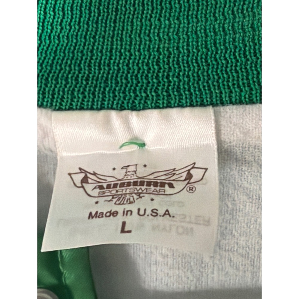 Vintage John Deere Auburn Sportswear Green Satin Bomber Jacket Mens Large USA - Picture 6 of 12